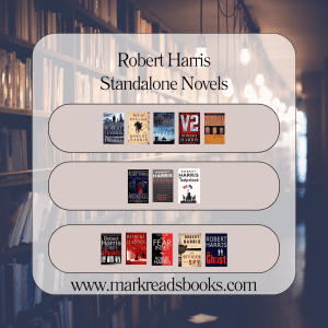 Graphic of All Robert Harris's Standalone Novels suitable for Instagram post