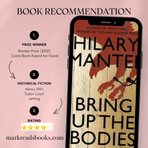 Graphic of Bring Up the Bodies by Hilary Mantel suitable for a Instagram Post
