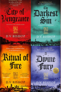 graphic of all books in D. V. Bishop Cesare Aldo series