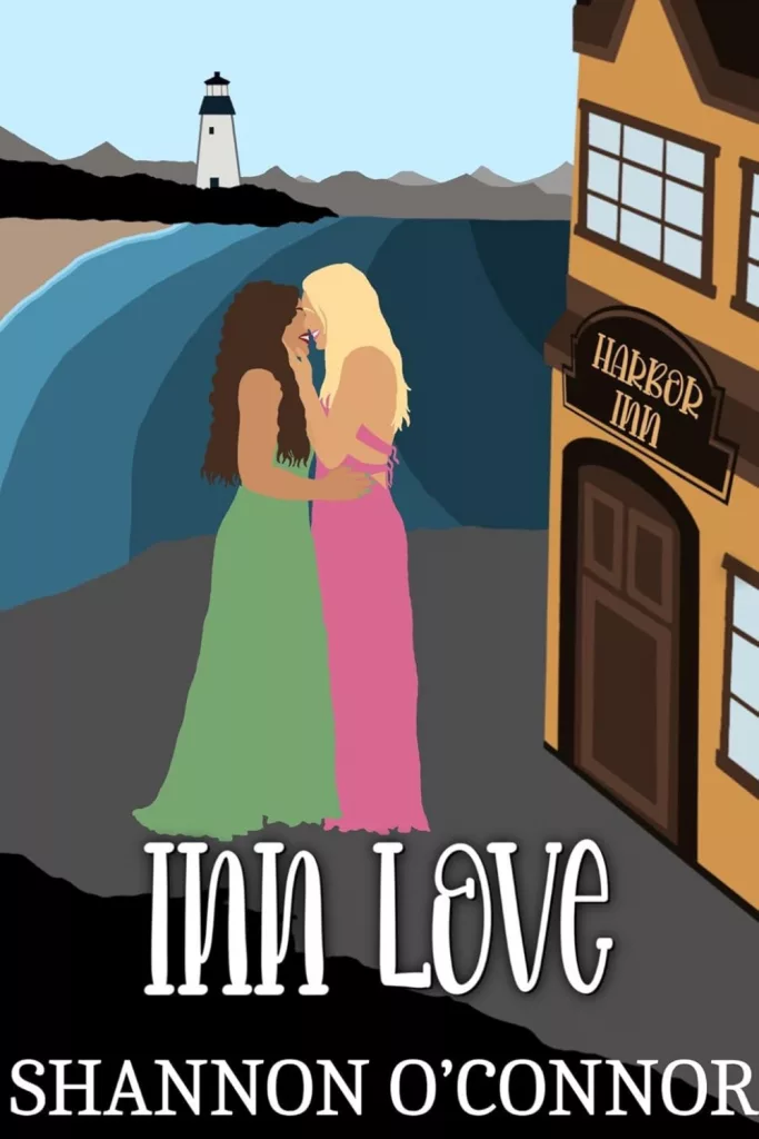 graphic of Inn Love Shannon by O'Connor book cover pinterest pin