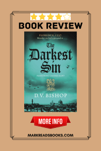 Pinterest Pin Graphic for The Darkest Sin by D,V, Bishop book cover on and Book review