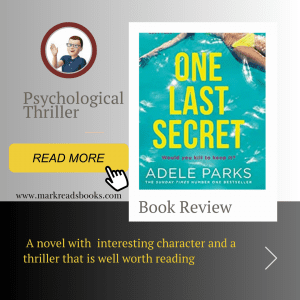 Graphic of One Last Secret by Adele Parks Book suitable for Instagram post