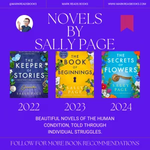 Graphic of All Novels written by Sally Page suitable for an Instagram post
