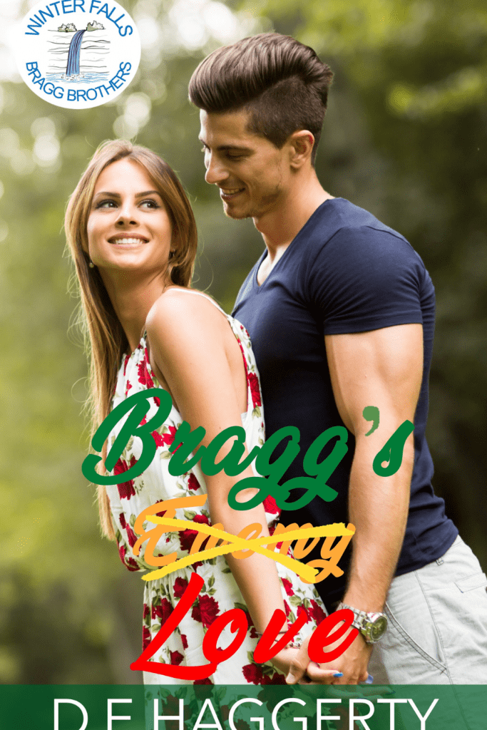 Graphic for Bragg's Love By D.E. Haggerty book cover suitable for Pinterest