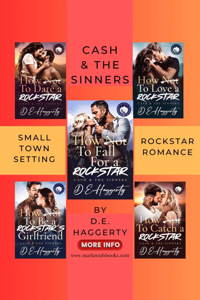 Graphic of Cash & the sinners series by D.E. Haggerty suitable for Pinterest