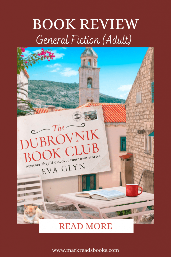The graphic of The Dubrovnik Book Club by Eva Glyn suitable for Pinterest Pin