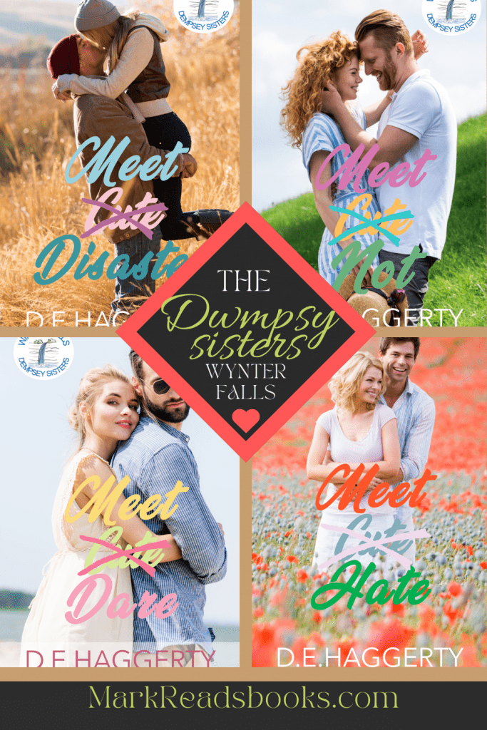 Graphic of The Dempsey Sisters Series by D.E. Haggerty Book covers suitable for Pinterest pin