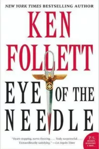 Graphic for Eye of the Needle by Ken Follett Book cover Pinterest pin