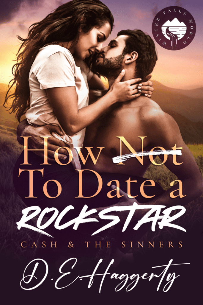 Graphic of How to Date a Rockstar by D.E. Haggerty  book cover suitable for Pinterest