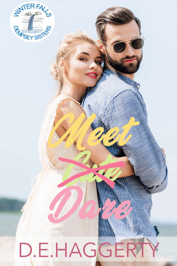 Graphic of Meet Dare By D.E. Haggerty Book cover suitable for Pinterest pin