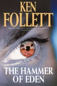Graphic for The Hammer of Eden Ken Follett Book cover Pinterest pin