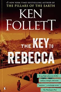 Graphic for The Key to Rebecca Ken Follett Book cover Pinterest pin