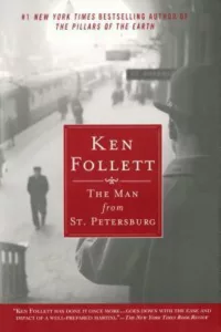 Graphic for The Man From St Petersburg Ken Follett Book cover Pinterest pin