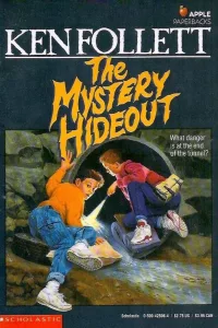 Graphic of The Mystery Hideout by Ken Follett Book cover Pinterest pin