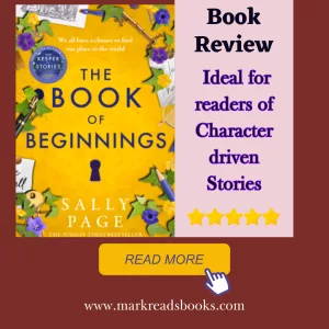 Graphic of The Book of Beginnings by Sally Page suitable for an Instergram post