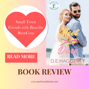 Graphic of Meet Dare by D.E. Haggerty suitable for an Instergram post