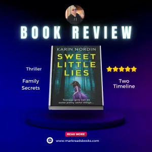 Graphic of sweet little lies by Karin Nordin suitable for Instagram post