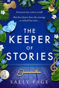 Graphic of The Keeper of Stories by Sally Page Book Cover suitable for Pinteresy