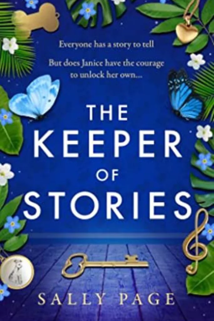 Graphic of The Keeper of Stories by Sally Page Book Cover suitable for Pinteresy
