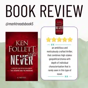 Graphic of Never by Ken Follett Suitable for Instagram post