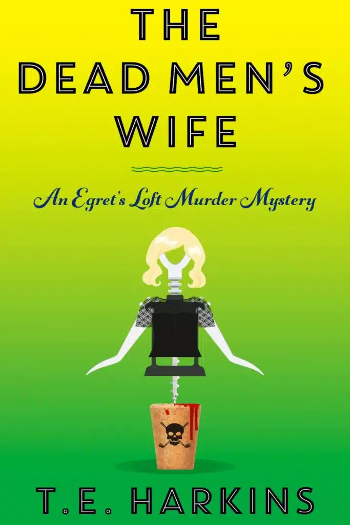 Graphic of The Dead Men's Wife by T.E. Harkins book cover Suitable for Pinterest