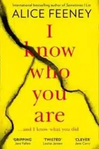 Graphic of I know Who you Are by Alice Feeney book cover suitable for Pinterest