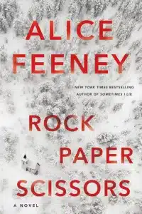Graphic of Rock Paper Scissors by Alice Feeney book cover suitable for Pinterest
