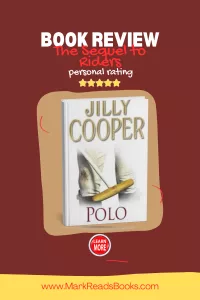 Graphic of Polo by Jilly Cooper for Pinterest 