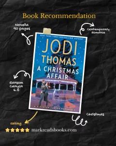 graphic of A Christmas Affair by Jodi Thomas review Instagram post