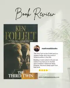 graphic for The Third Twin by Ken Follett review Instagram post