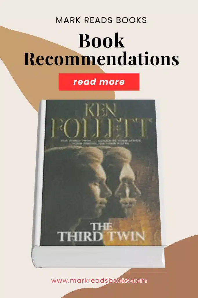 graphic for The Third Twin by Ken Follett review Pinterest pin