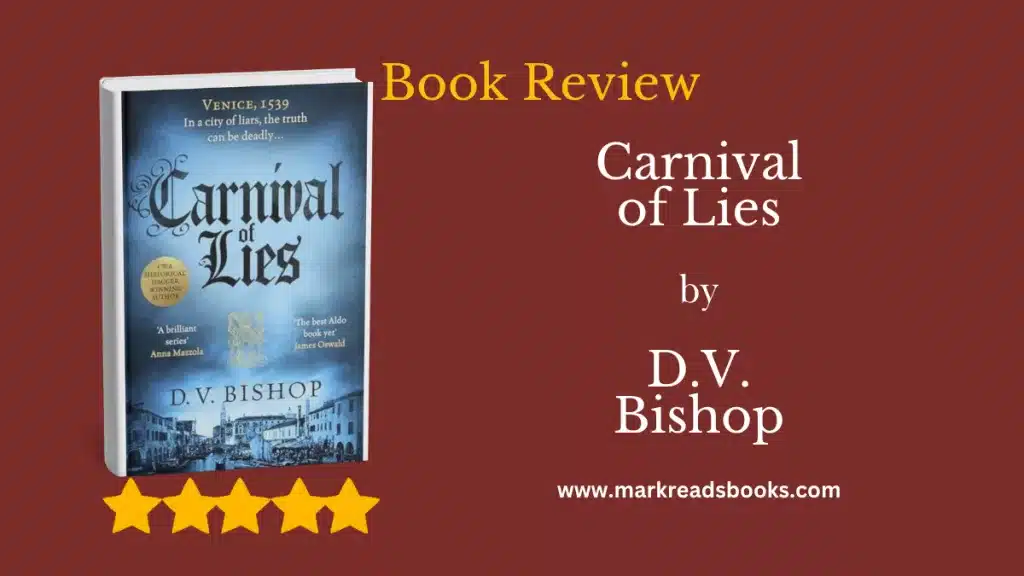Graphic of Carnival of Lies by D.V. Bishop blog title graphic