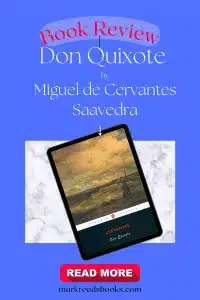 graphic of Don Quixote by Miguel de Cervantes Saavedra Pinterest pin