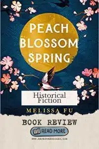 graphic of Peach Blossom Spring by Melissa Fu review Pinterest pin