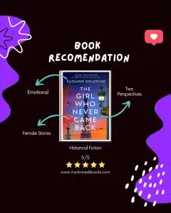 graphic of The Girl Who Never Came Back by Suzanne Goldring Review Instagram post