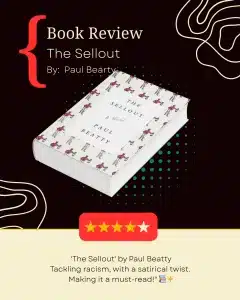the graphic of The Sellout by Paul Beatty review Instagram post