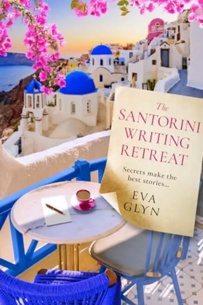 Graphic of The Santorini Writing Retreat by Eva Glyn of Book cover