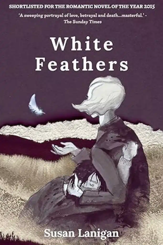 graphic of White Feathers by Susan Lanigan book cover