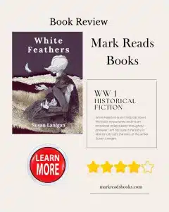 graphic of White Feathers by Susan Lanigan review Instagram post