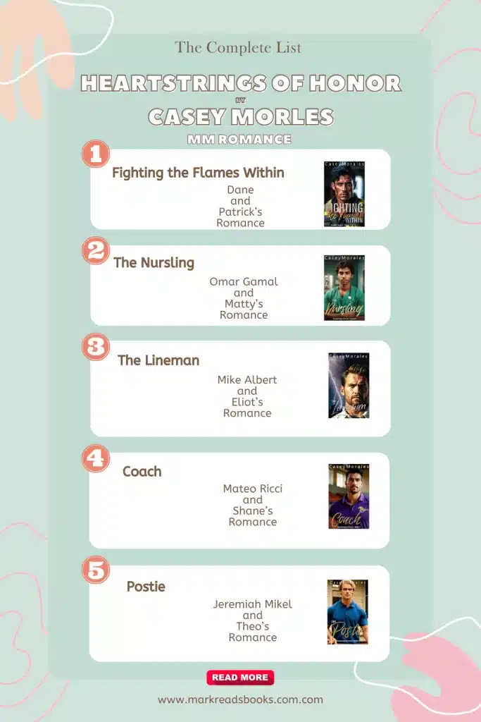 graphic of Heartstrings of Honor Series by Casey Morales Pinterest pin