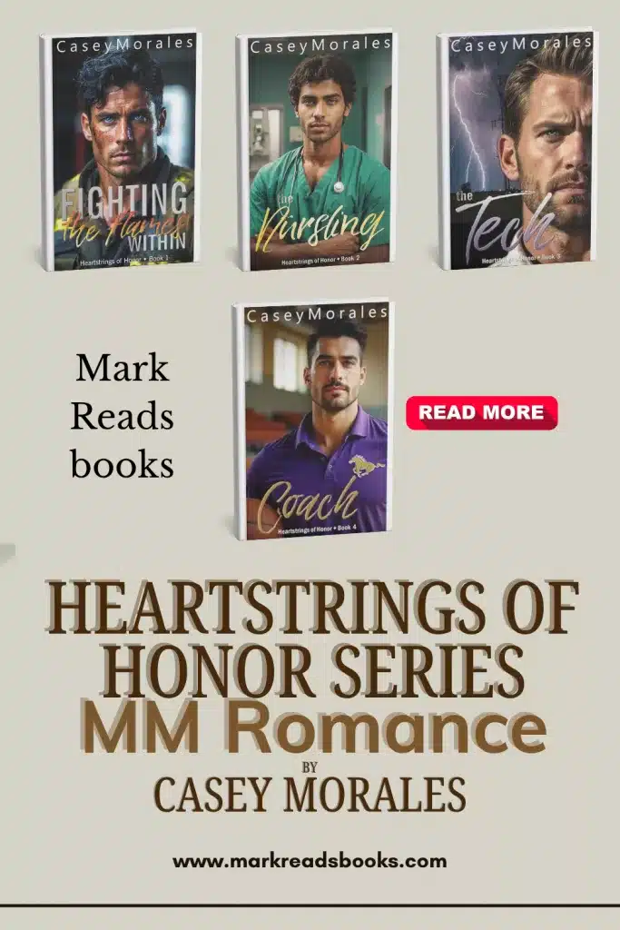 graphic of Heartstrings of Honor Series by Casey Morales Pinterest pin