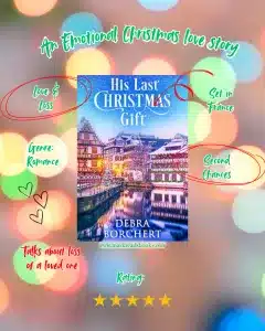 graphic of His Last Christmas Gift by Debra Borchert review Instagram post