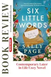 graphic of Six Little Words by Sally Page review Pinterest pin