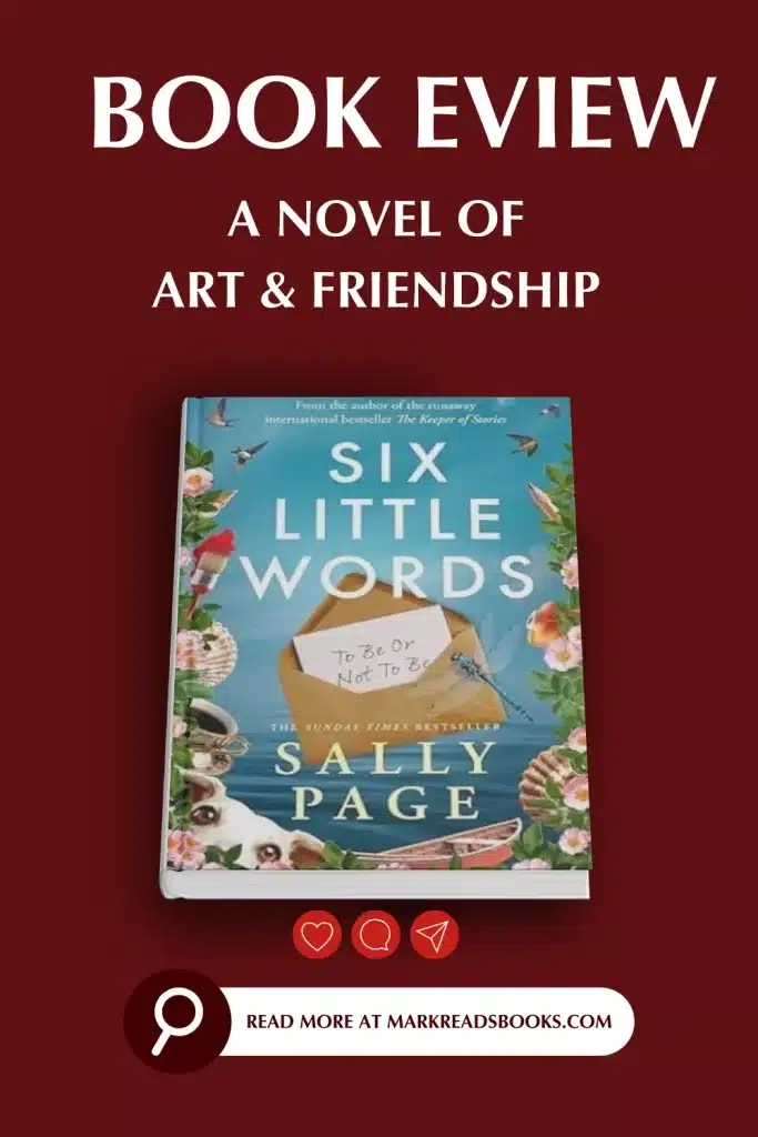 graphic of Six Little Words by Sally Page review Pinterest pin