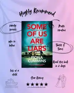 graphic of Some Of Us Are Liars by Fiona Cummins review Instagram post