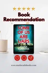 graphic of Some Of Us Are Liars by Fiona Cummins review Pinterest pin