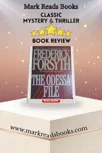 graphic of The Odessa File by Frederick Forsyth review Pinterest pin