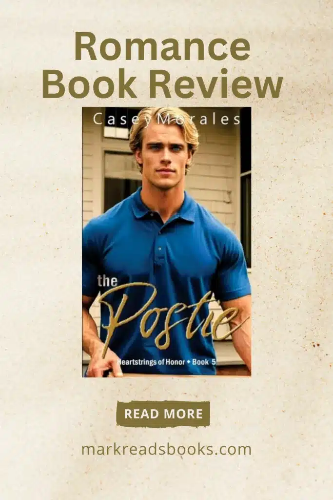 graphic of The Postie by Casey Morales review Pinterest pin