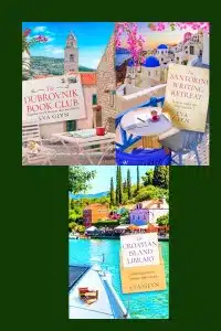 Graphic of Bookish Escapes series by Eva Glyn book covers 