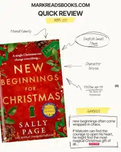graphic of New Beginnings for Christmas by Sally Page review Instagram post